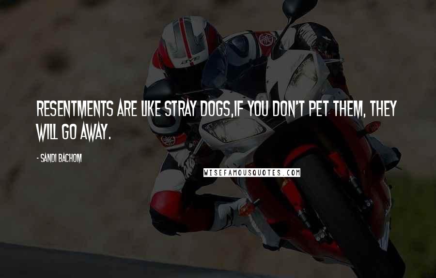 Sandi Bachom Quotes: Resentments are like stray dogs,if you don't pet them, they will go away.