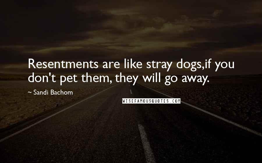 Sandi Bachom Quotes: Resentments are like stray dogs,if you don't pet them, they will go away.