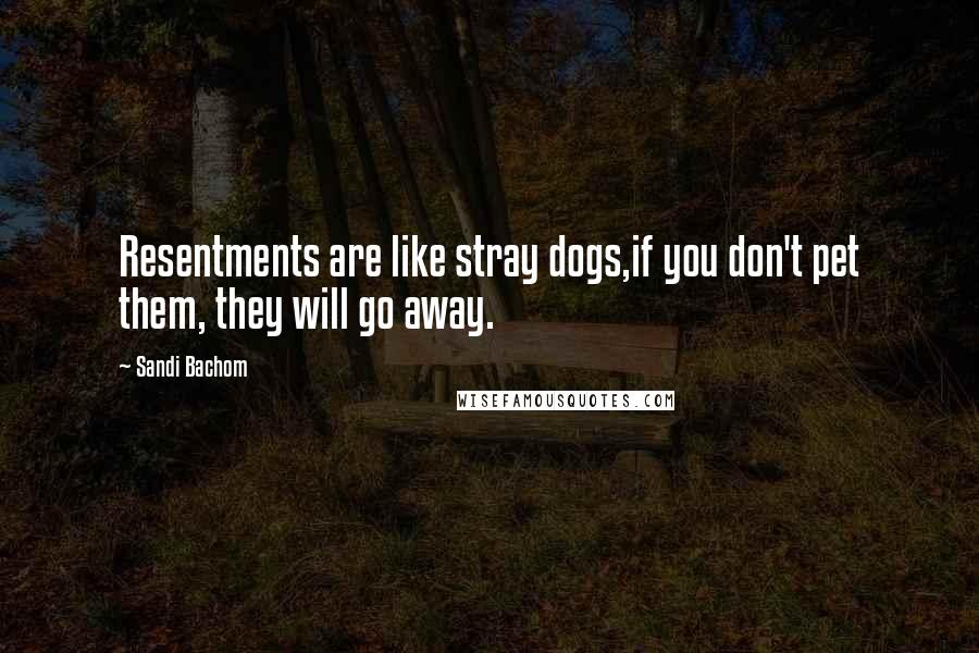 Sandi Bachom Quotes: Resentments are like stray dogs,if you don't pet them, they will go away.