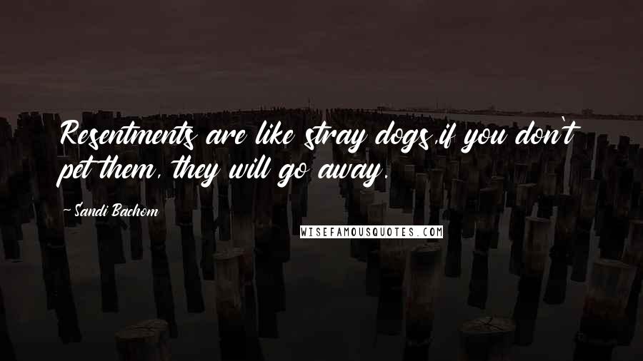 Sandi Bachom Quotes: Resentments are like stray dogs,if you don't pet them, they will go away.