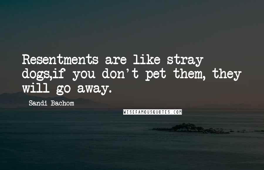 Sandi Bachom Quotes: Resentments are like stray dogs,if you don't pet them, they will go away.