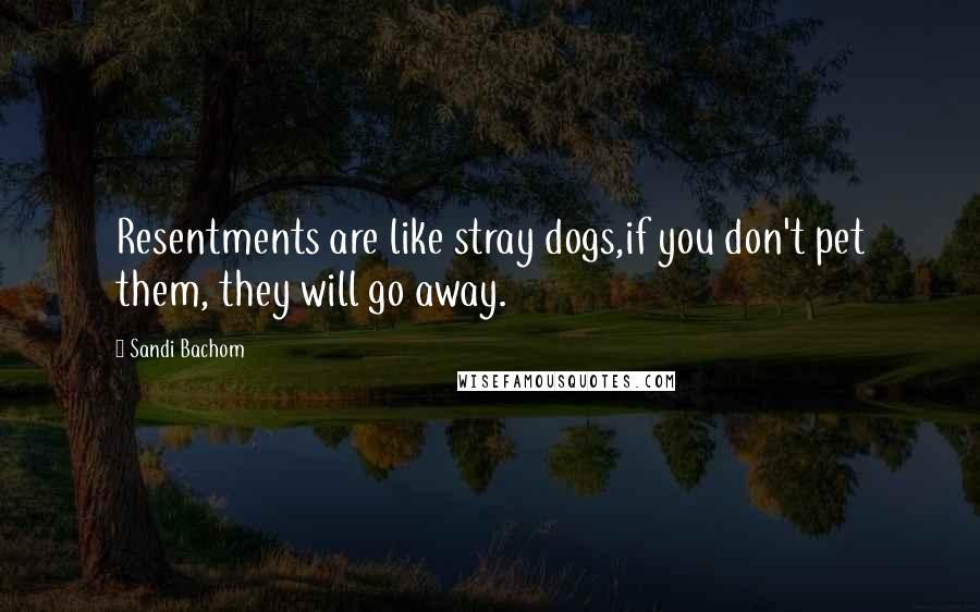 Sandi Bachom Quotes: Resentments are like stray dogs,if you don't pet them, they will go away.
