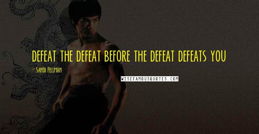 Sandi Fellman Quotes: defeat the defeat before the defeat defeats you