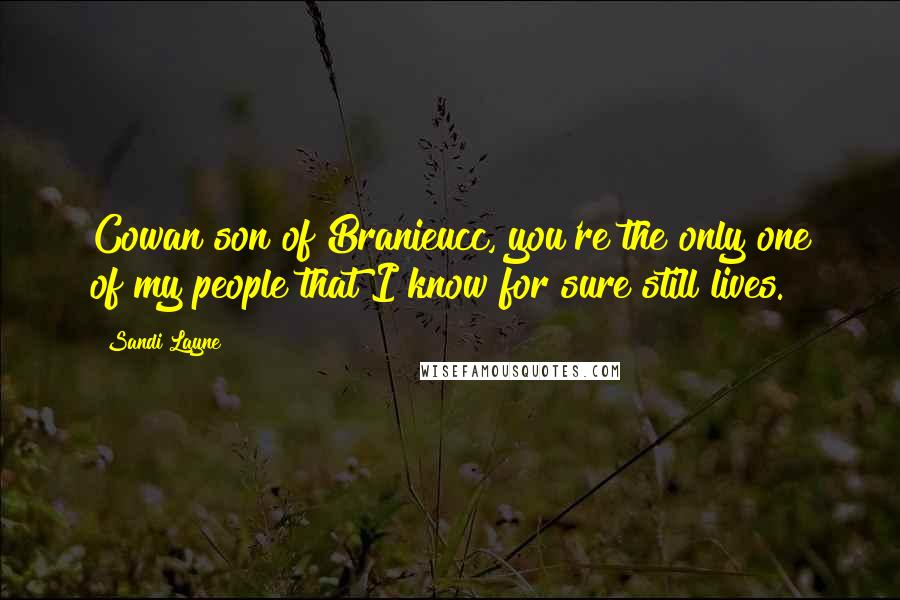 Sandi Layne Quotes: Cowan son of Branieucc, you're the only one of my people that I know for sure still lives.