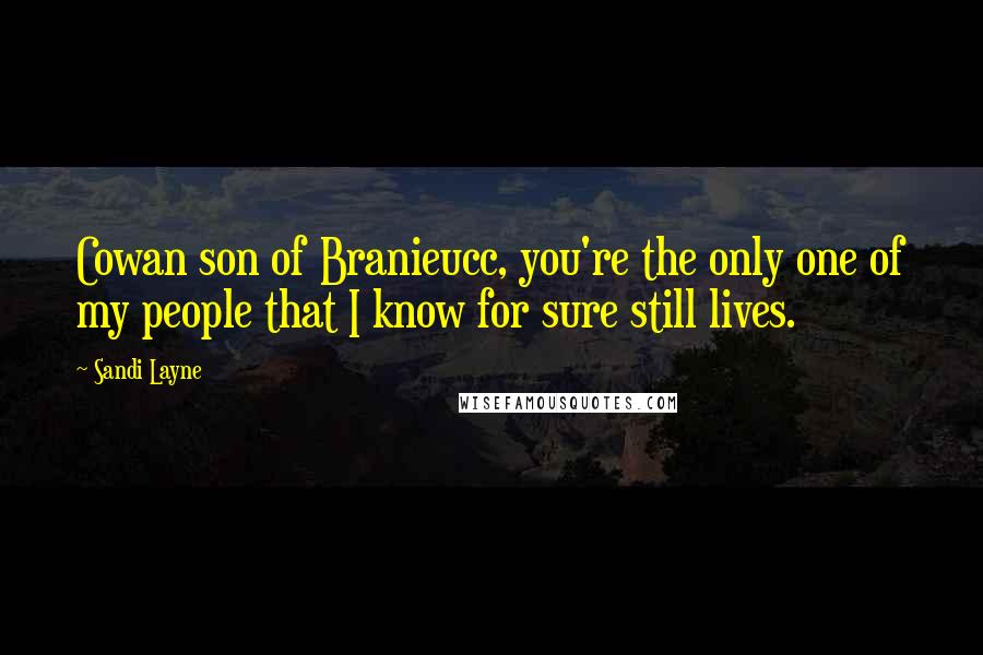 Sandi Layne Quotes: Cowan son of Branieucc, you're the only one of my people that I know for sure still lives.