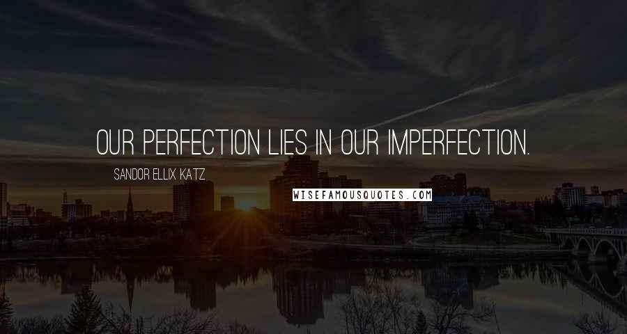 Sandor Ellix Katz Quotes: Our perfection lies in our imperfection.