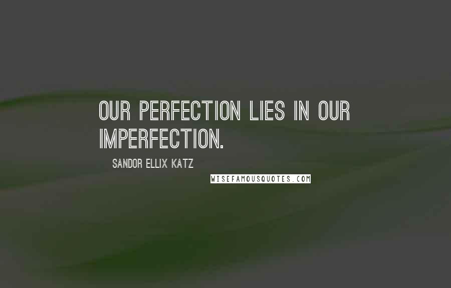 Sandor Ellix Katz Quotes: Our perfection lies in our imperfection.