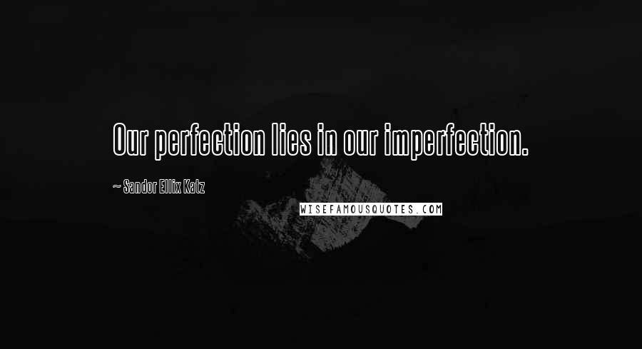 Sandor Ellix Katz Quotes: Our perfection lies in our imperfection.