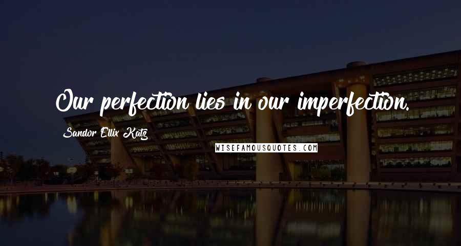 Sandor Ellix Katz Quotes: Our perfection lies in our imperfection.