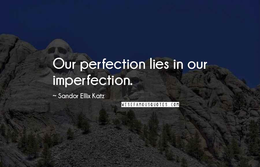 Sandor Ellix Katz Quotes: Our perfection lies in our imperfection.