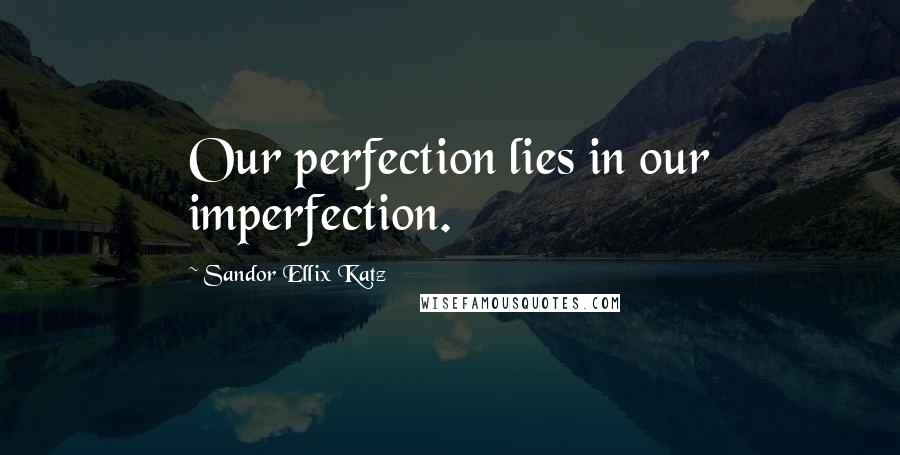 Sandor Ellix Katz Quotes: Our perfection lies in our imperfection.