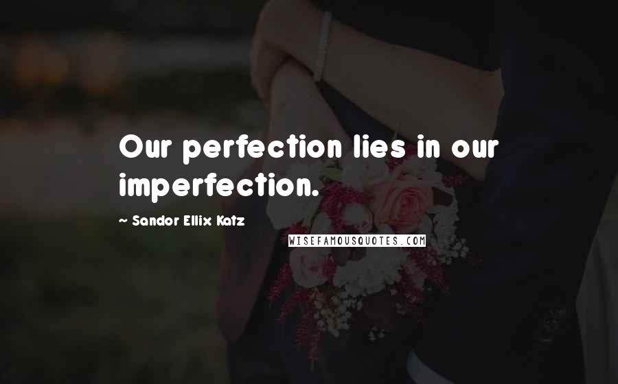 Sandor Ellix Katz Quotes: Our perfection lies in our imperfection.