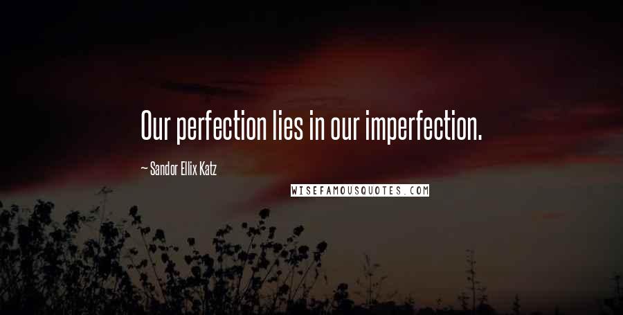 Sandor Ellix Katz Quotes: Our perfection lies in our imperfection.