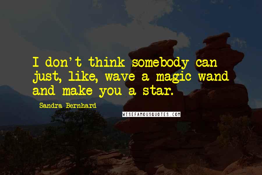 Sandra Bernhard Quotes: I don't think somebody can just, like, wave a magic wand and make you a star.