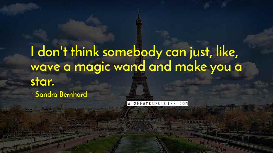 Sandra Bernhard Quotes: I don't think somebody can just, like, wave a magic wand and make you a star.