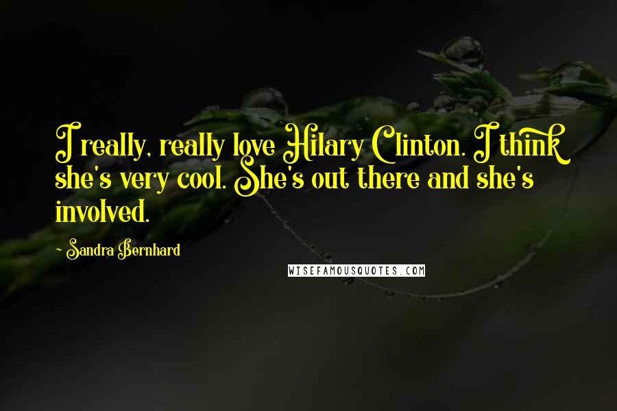 Sandra Bernhard Quotes: I really, really love Hilary Clinton. I think she's very cool. She's out there and she's involved.