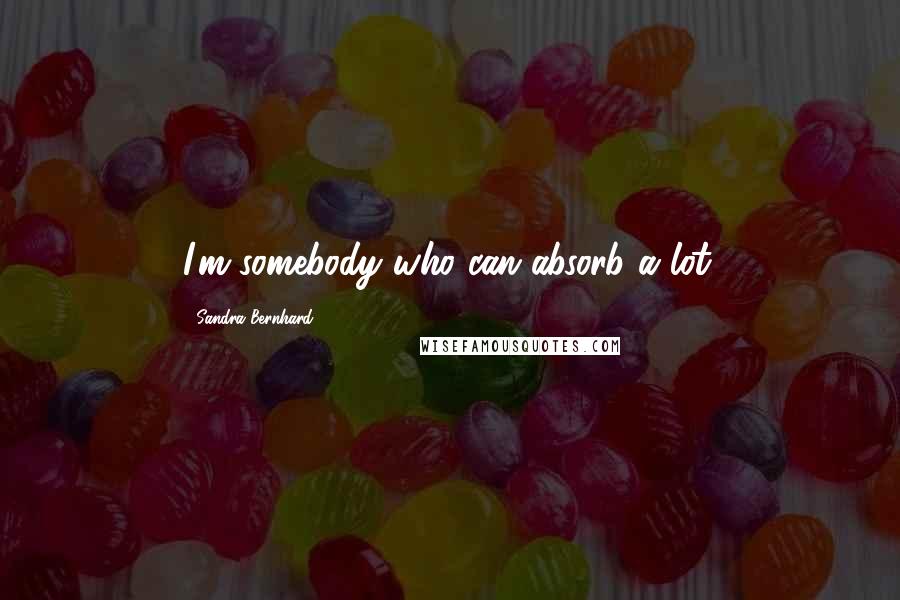 Sandra Bernhard Quotes: I'm somebody who can absorb a lot.