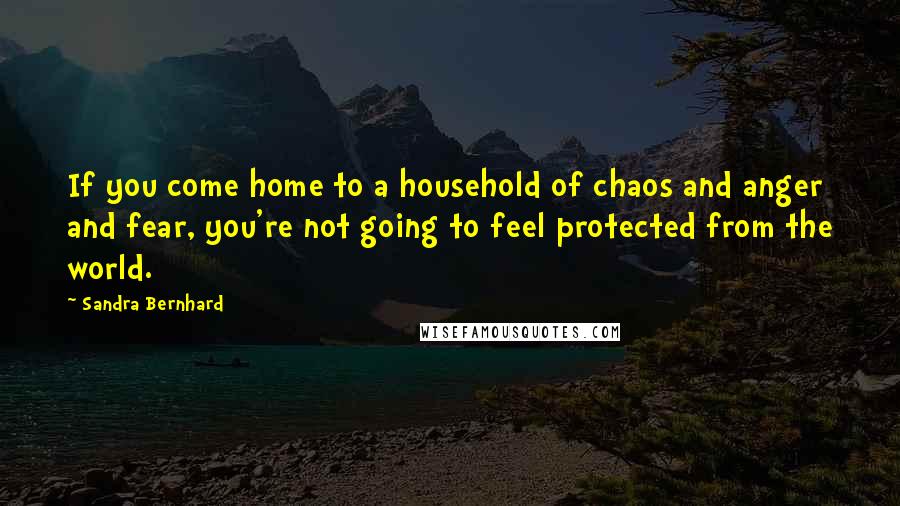 Sandra Bernhard Quotes: If you come home to a household of chaos and anger and fear, you're not going to feel protected from the world.