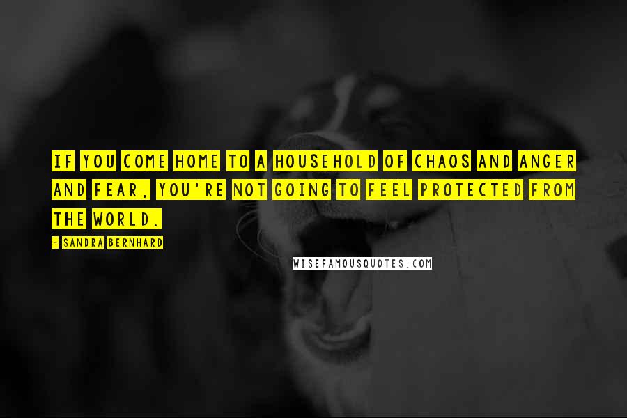 Sandra Bernhard Quotes: If you come home to a household of chaos and anger and fear, you're not going to feel protected from the world.