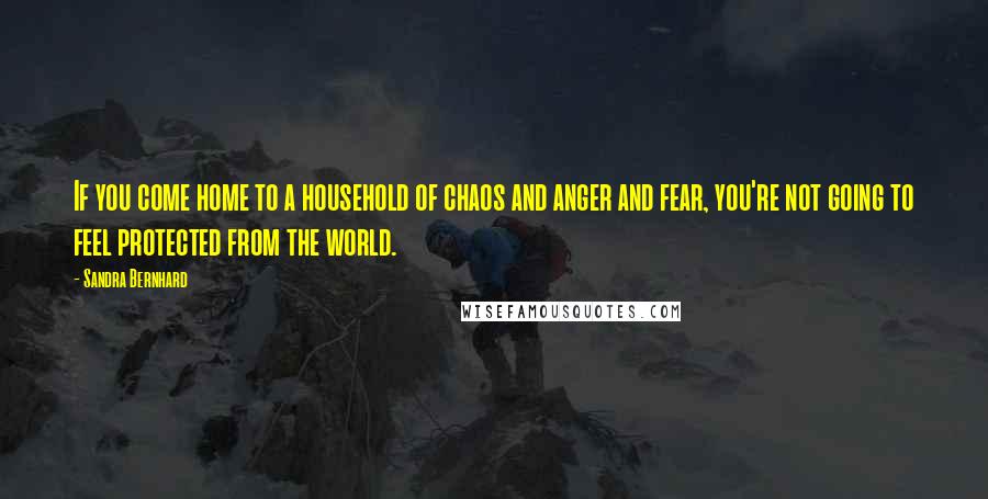 Sandra Bernhard Quotes: If you come home to a household of chaos and anger and fear, you're not going to feel protected from the world.