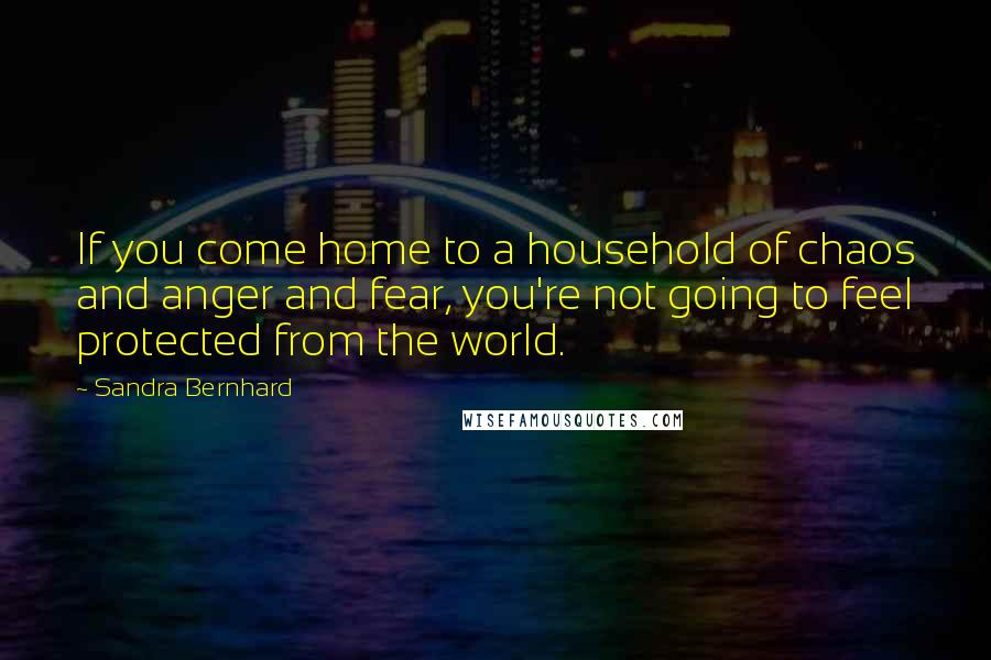 Sandra Bernhard Quotes: If you come home to a household of chaos and anger and fear, you're not going to feel protected from the world.