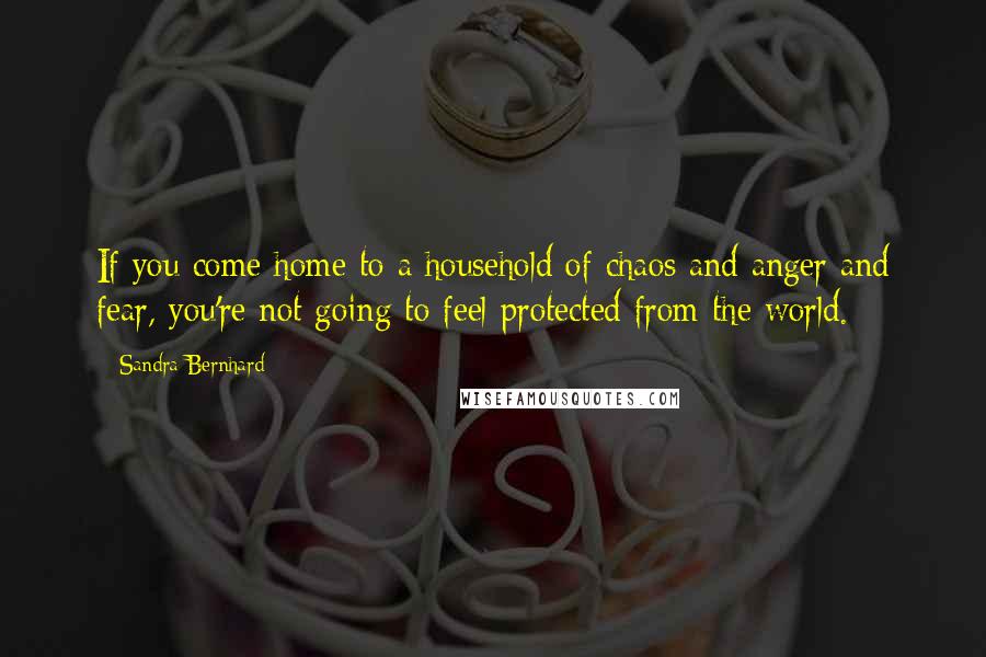 Sandra Bernhard Quotes: If you come home to a household of chaos and anger and fear, you're not going to feel protected from the world.