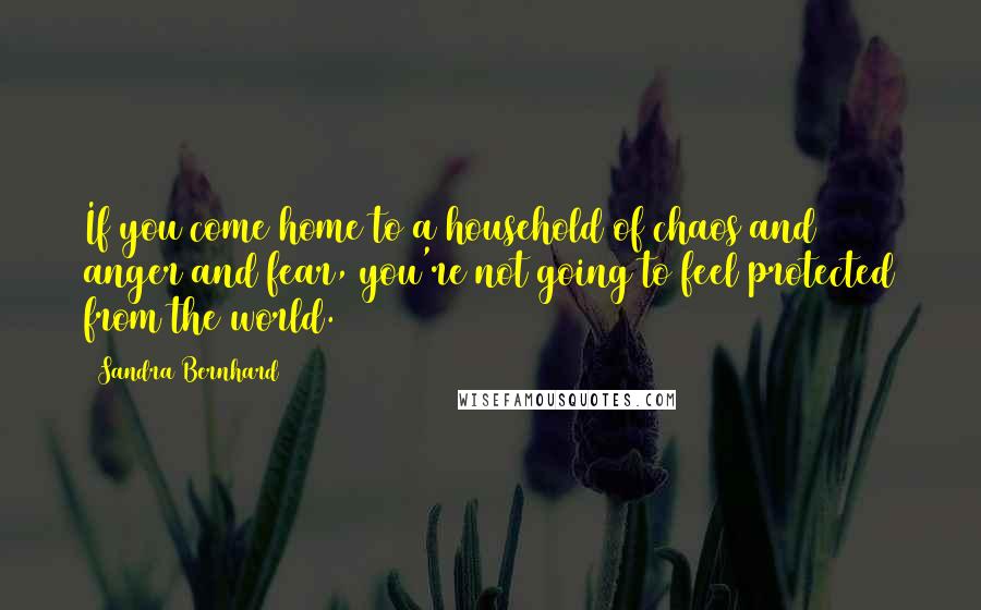Sandra Bernhard Quotes: If you come home to a household of chaos and anger and fear, you're not going to feel protected from the world.