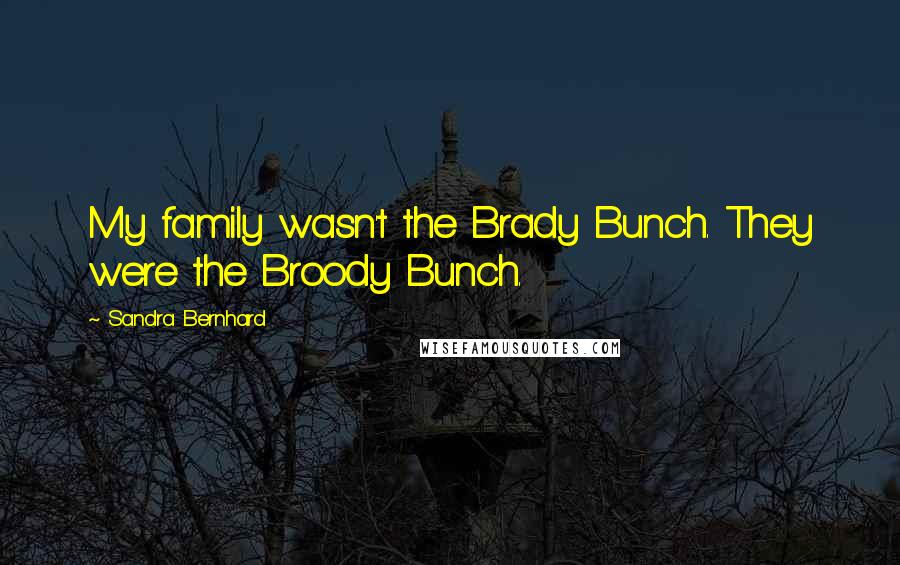 Sandra Bernhard Quotes: My family wasn't the Brady Bunch. They were the Broody Bunch.