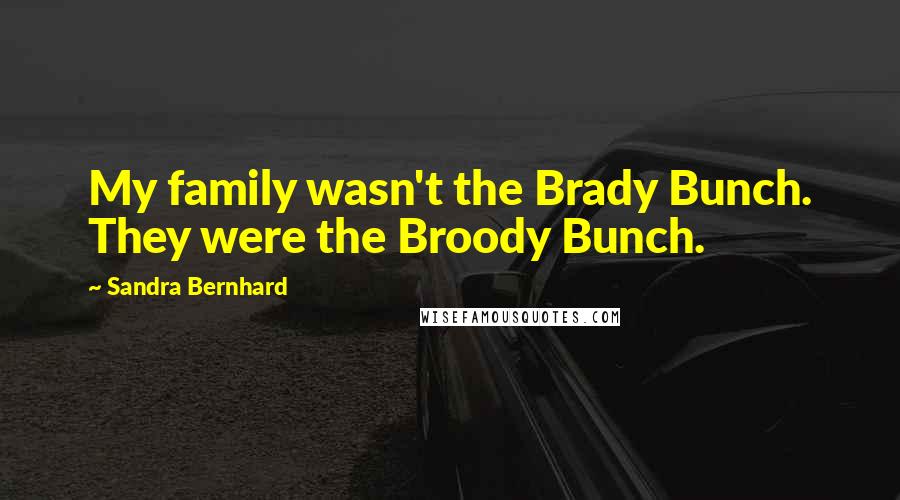 Sandra Bernhard Quotes: My family wasn't the Brady Bunch. They were the Broody Bunch.