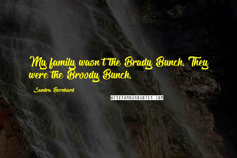 Sandra Bernhard Quotes: My family wasn't the Brady Bunch. They were the Broody Bunch.