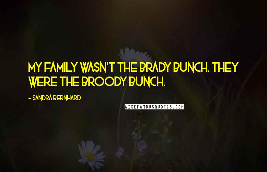 Sandra Bernhard Quotes: My family wasn't the Brady Bunch. They were the Broody Bunch.