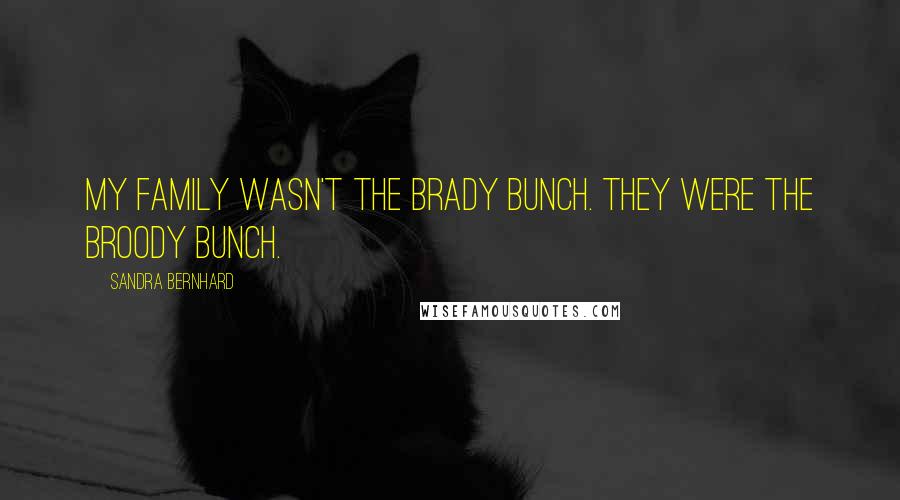 Sandra Bernhard Quotes: My family wasn't the Brady Bunch. They were the Broody Bunch.