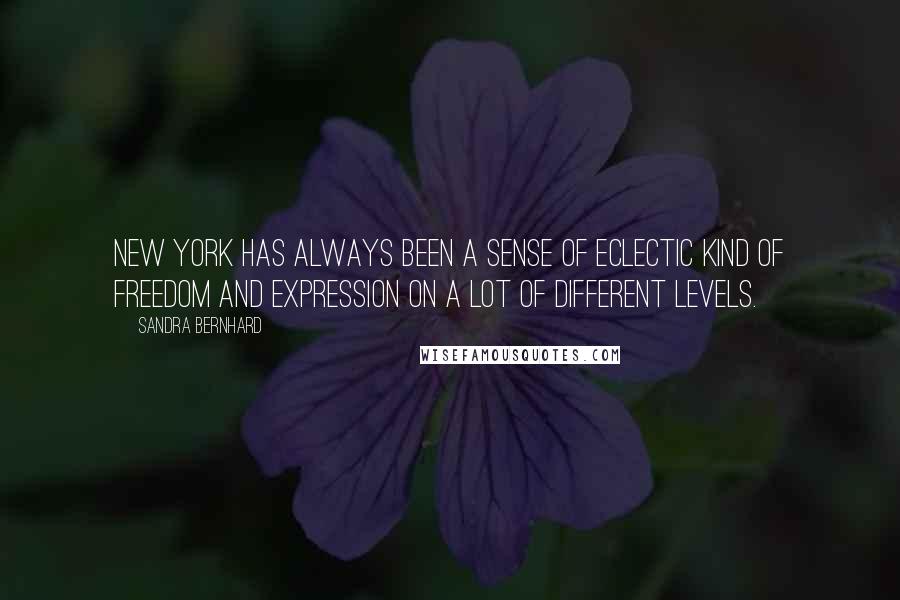 Sandra Bernhard Quotes: New York has always been a sense of eclectic kind of freedom and expression on a lot of different levels.