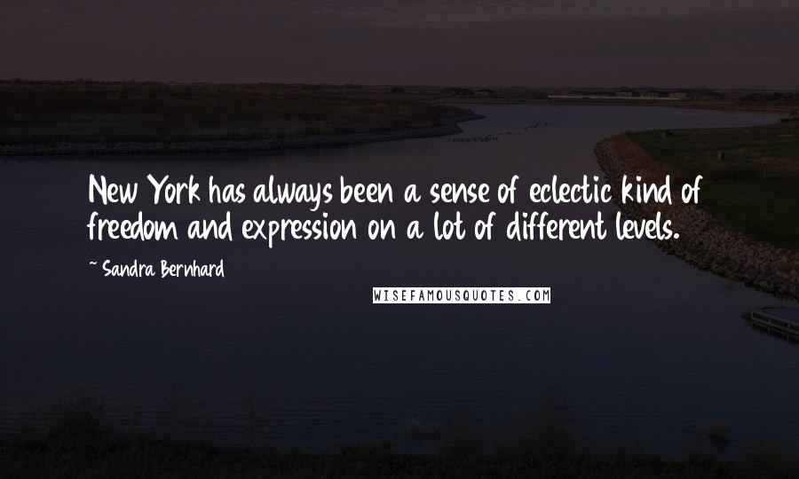 Sandra Bernhard Quotes: New York has always been a sense of eclectic kind of freedom and expression on a lot of different levels.