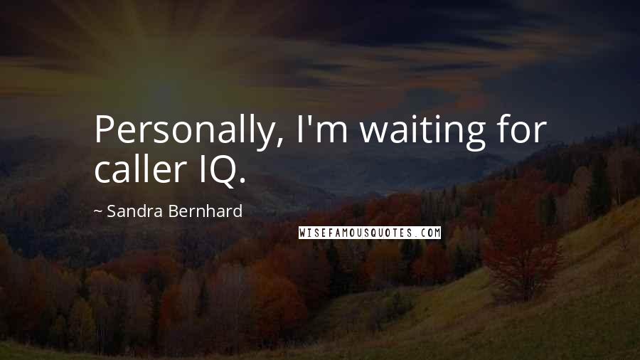 Sandra Bernhard Quotes: Personally, I'm waiting for caller IQ.