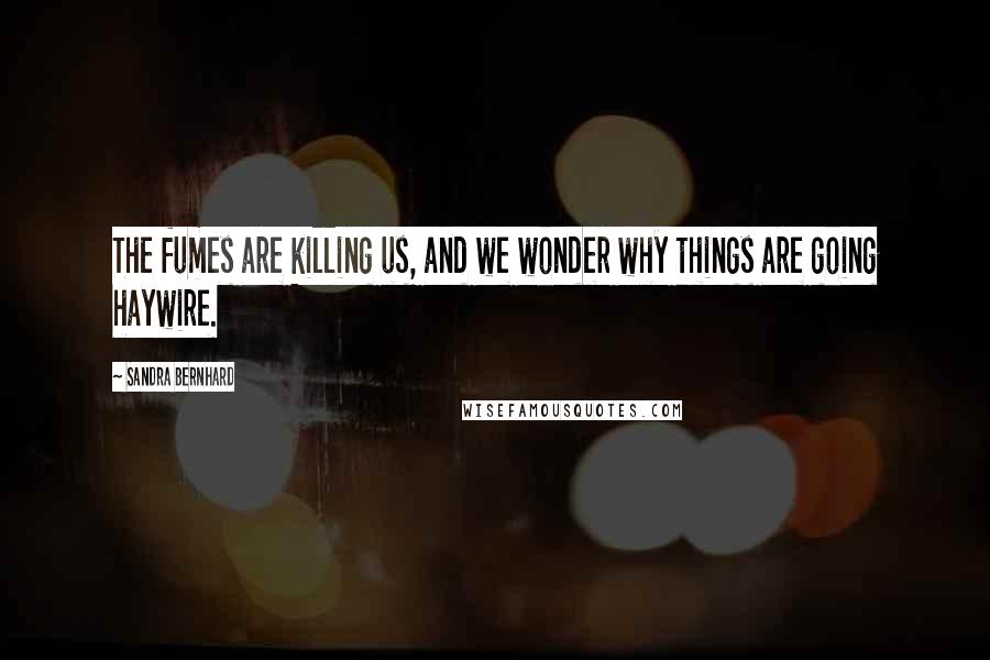 Sandra Bernhard Quotes: The fumes are killing us, and we wonder why things are going haywire.