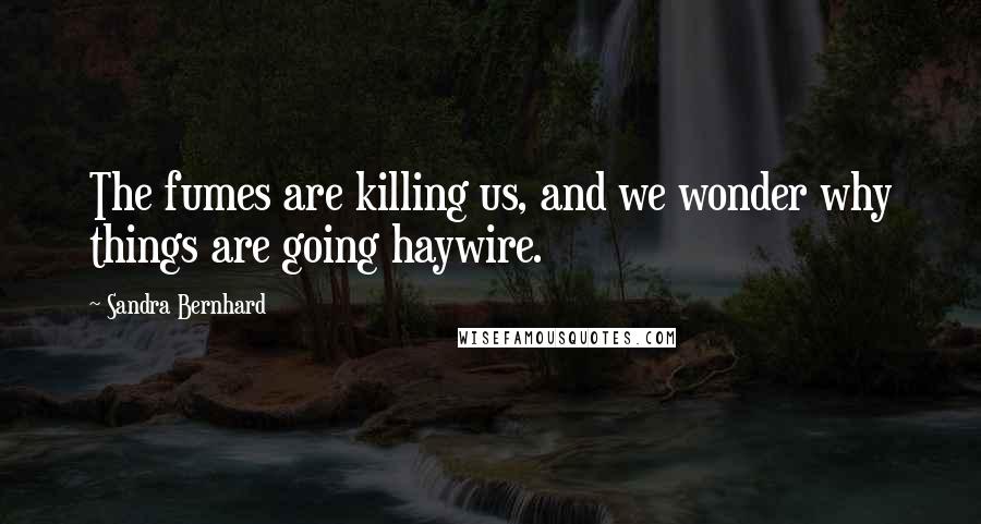 Sandra Bernhard Quotes: The fumes are killing us, and we wonder why things are going haywire.