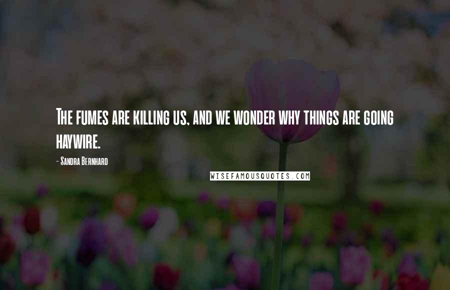 Sandra Bernhard Quotes: The fumes are killing us, and we wonder why things are going haywire.