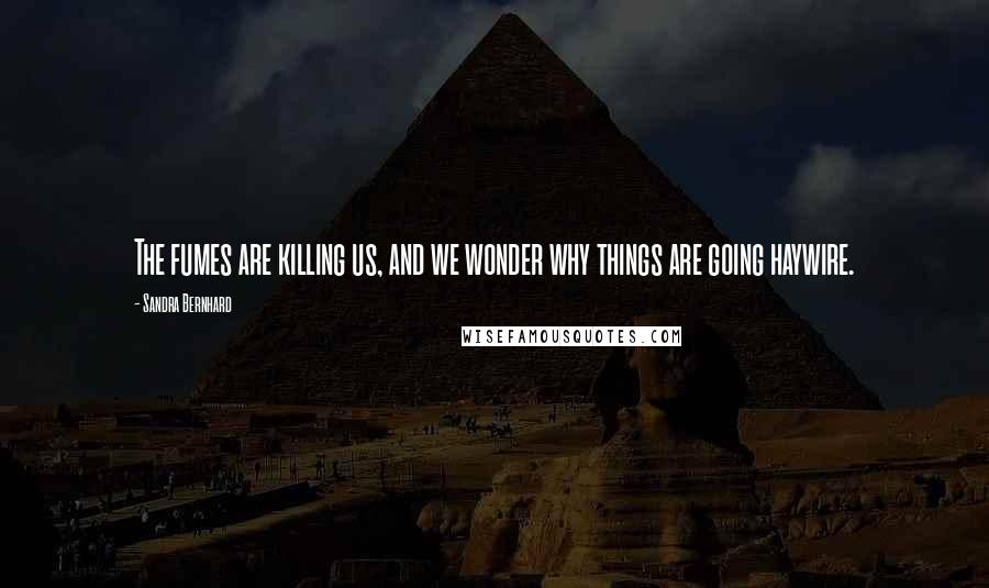 Sandra Bernhard Quotes: The fumes are killing us, and we wonder why things are going haywire.