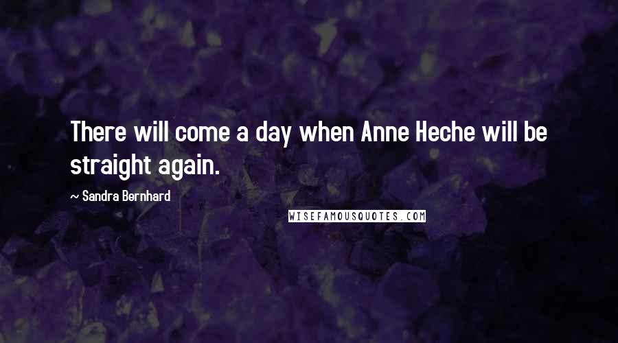 Sandra Bernhard Quotes: There will come a day when Anne Heche will be straight again.