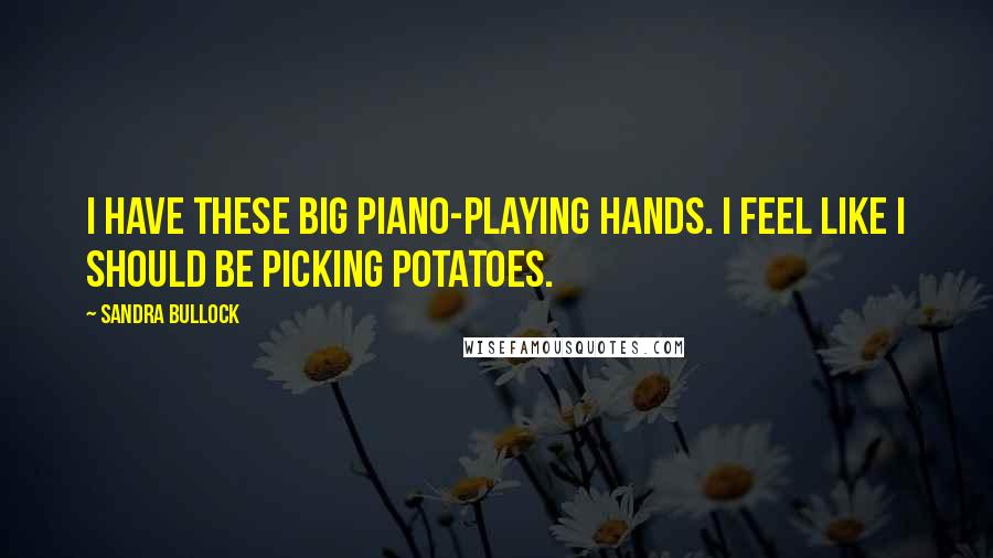 Sandra Bullock Quotes: I have these big piano-playing hands. I feel like I should be picking potatoes.