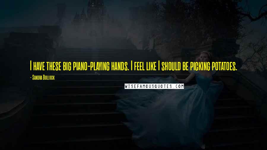 Sandra Bullock Quotes: I have these big piano-playing hands. I feel like I should be picking potatoes.