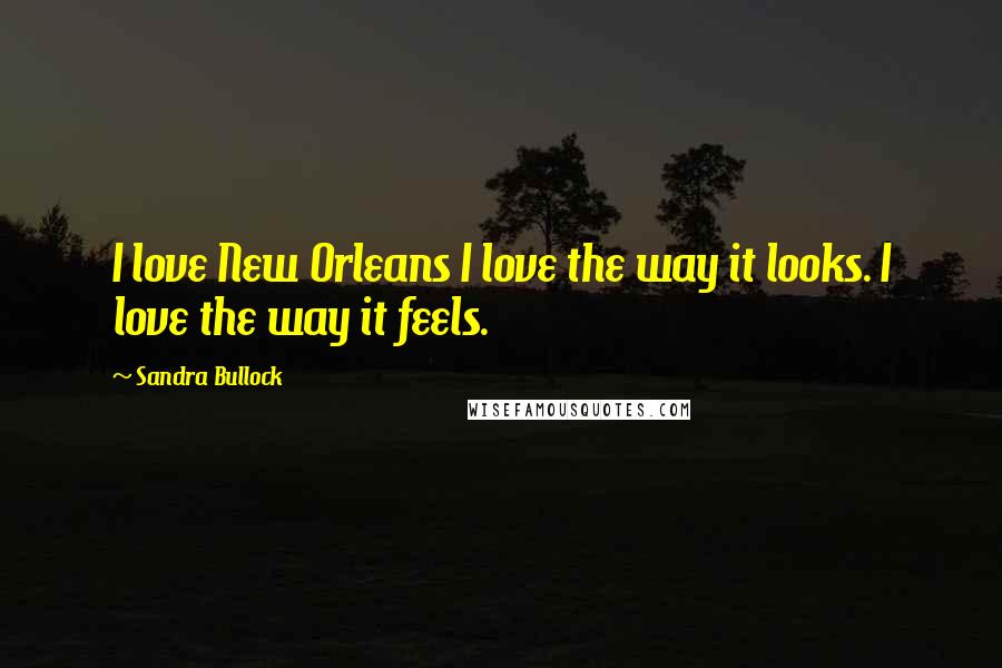 Sandra Bullock Quotes: I love New Orleans I love the way it looks. I love the way it feels.