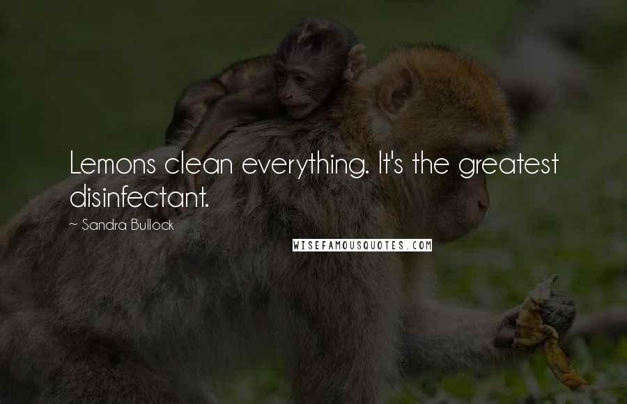 Sandra Bullock Quotes: Lemons clean everything. It's the greatest disinfectant.