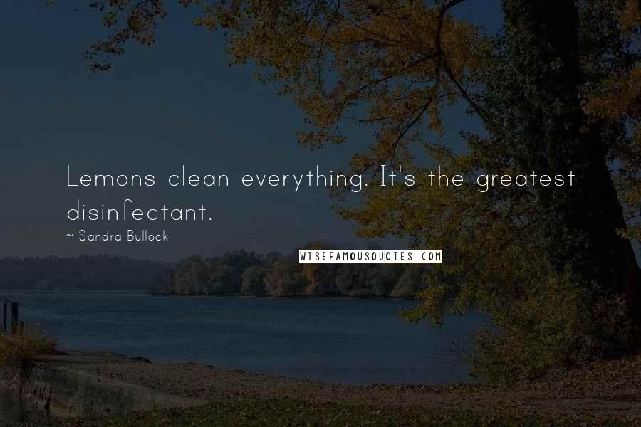 Sandra Bullock Quotes: Lemons clean everything. It's the greatest disinfectant.