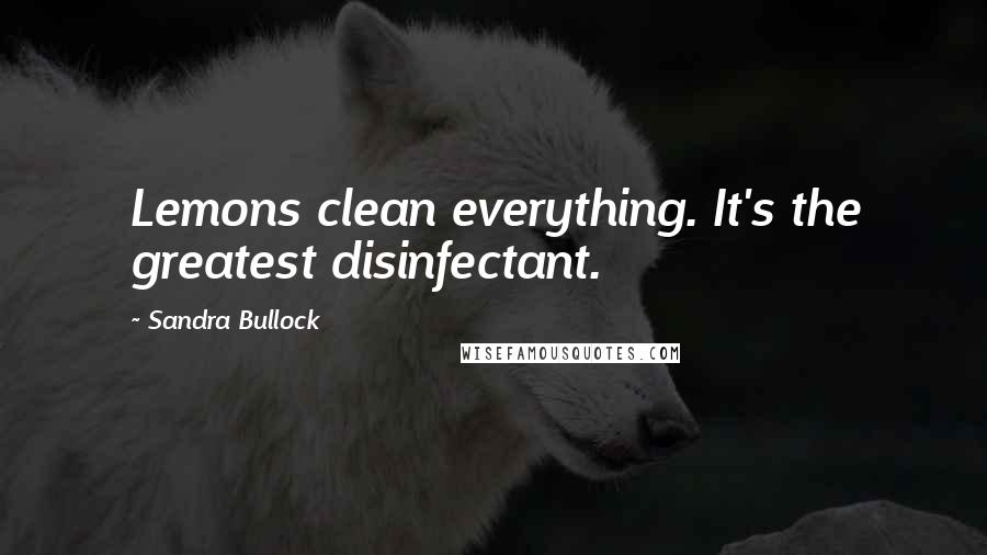 Sandra Bullock Quotes: Lemons clean everything. It's the greatest disinfectant.
