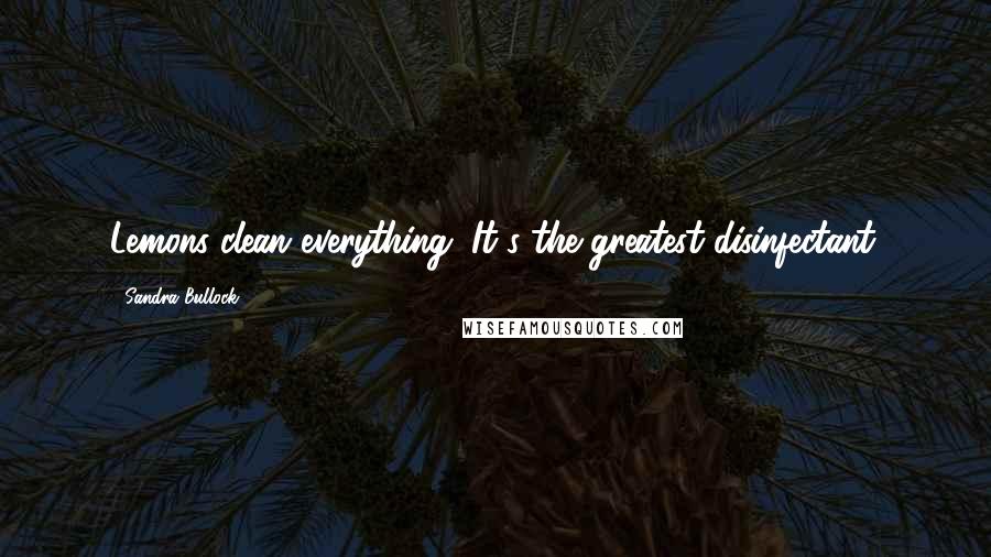 Sandra Bullock Quotes: Lemons clean everything. It's the greatest disinfectant.
