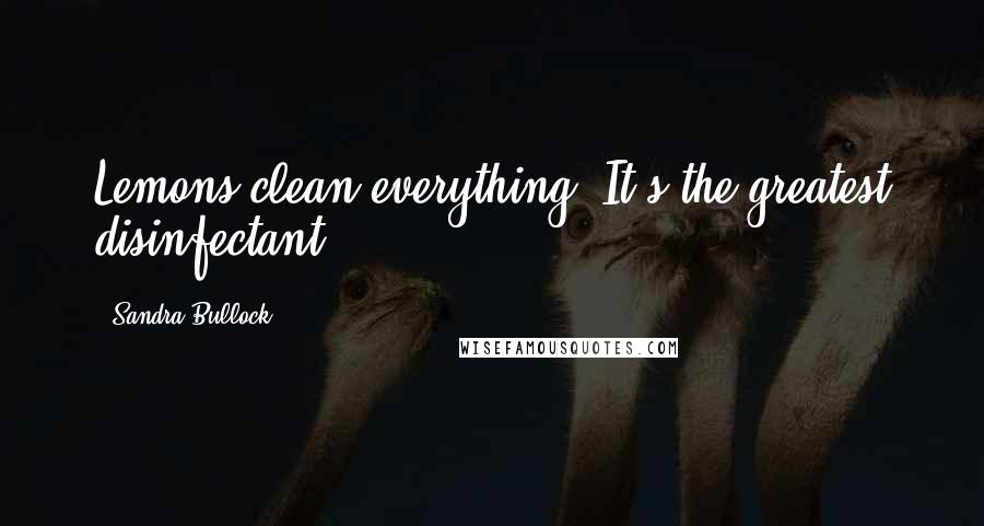 Sandra Bullock Quotes: Lemons clean everything. It's the greatest disinfectant.