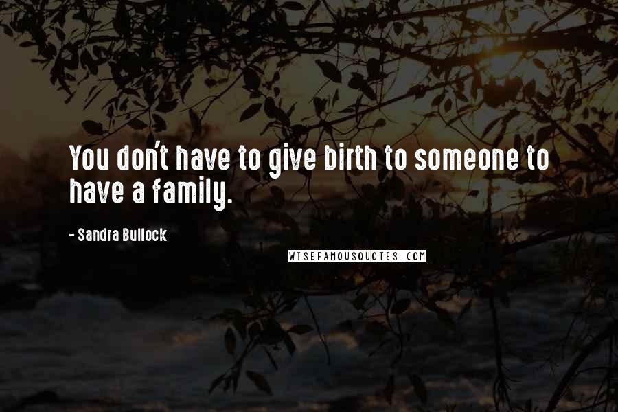 Sandra Bullock Quotes: You don't have to give birth to someone to have a family.