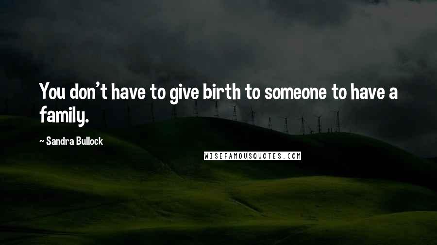 Sandra Bullock Quotes: You don't have to give birth to someone to have a family.